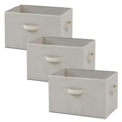 【人気商品】ベージュ 完成品 幅38×奥行25×高さ25cm どこでも収納ボックス 折りたたみ可能 収納 YTCF-3P(BE) 小物 衣類 カラーボックス対応【3個組】 取手付き 収納ボックス 山善(YAMAZEN)