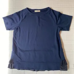 ト2509-①-5139 ビームスハート　BEAMS HEART フリルレース　カットソー　紺