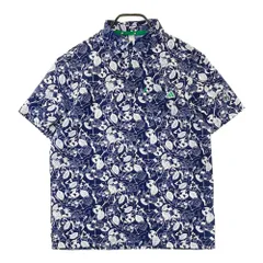 サイズ：L ADIDAS GOLF アディダスゴルフ  シアサッカー 半袖ポロシャツ 総柄 ネイビー系 [240101342976]# ゴルフウェア メンズ ストスト