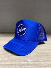 CHILLAX チラックス　サークル　青　ブルー　ワッペン　メッシュキャップ　　otto スナップバック　ユニセックス　サーフ　ストリート　ユニセックス　ロンハーマン　ムラスポ　ニューエラ　CHILL RELAX