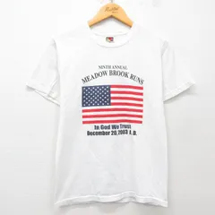 XS/古着 フルーツオブザルーム 半袖 ビンテージ Tシャツ メンズ 00s 星条旗 RUN クルーネック 白 ホワイト 25apr04 中古