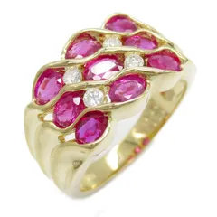 ダイヤモンド×ルビー リング K18YG 2.40ct 0.28ct 9.4g