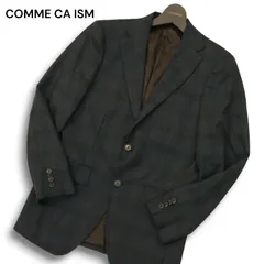 COMME CA ISM コムサイズム 秋冬 伊製生地 カノニコ super120’s★  グレンチェック テーラード ジャケット Sz.S　メンズ 紺