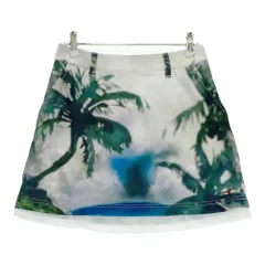 サイズ：M TOMMY HILFIGER GOLF トミー ヒルフィガーゴルフ  裏地付 スカート ヤシの木 総柄 グリーン系 [240101358401]# ゴルフウェア レディース ストスト