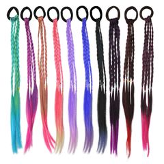 【新着商品】LATTCURE ヘアエクステ 10個セット 10色 三つ編み ウィッグ エクステ 子供 エクステンション グラデーション つけ毛 編み込み おしゃれ 可愛い カラフル ワンタッチ 簡単装着 キッズ 大人 男女兼用 ハロウィン ポニーテール イベン