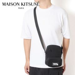 25SSモデル メゾン キツネ MAISON KITSUNE メンズ フラッシュフォックス クロスボディバッグ【BLACK】 OM05174WQ4034 BLACK/【2025SS】m-bag