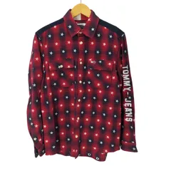 トミージーンズ tommy jeans 星柄 両フラップ チェックネルシャツ メンズ JPN：S 
