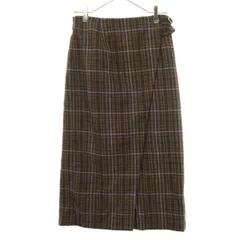 美品 relumeJOURNAL STANDARD レリュームジャーナルスタンダード チェック柄 ロング丈 タイトスカート 38 ブラウン レディース 古着