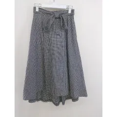 ◇ ◎ URBAN RESEARCH アーバンリサーチ チェック 膝下丈 フレア スカート サイズF ブラック ホワイト レディース  【中古】 【1206100005023】