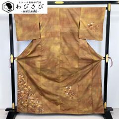 本場大島紬 横双絣 縦柄花唐草模様 灰緑色 K-3494 - メルカリ 本場大島紬 横双絣 縦柄花唐草模様 灰緑色 K-3494 - メルカリ