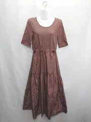 ◇ ⊂ Vis ヴィス 半袖 ロング丈 ワンピース サイズM ブラウン系 レディース E  【1409100002805】