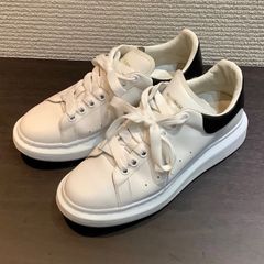 アレキサンダーマックイーン Alexander McQueen オーバーサイズ レザースニーカー シューズ 白 ホワイト 黒 ブラック [41] 約26cm G604/T15