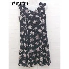 ◇ Feroux フェルゥ 花柄 ノースリーブ 膝丈 ワンピース サイズ2 ネイビー レディース  【中古】 【1107160005469】のサムネイル