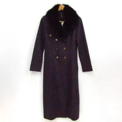 ブラッシュ ロングコート ウール混 フォックスファー アウター レディース 2サイズ グレー b･r･u･s･h