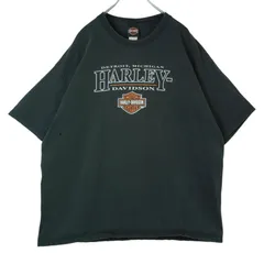 ハーレーダビッドソンHarley-Davidson半袖Ｔシャツ両面プリント黒ブラックフェードY2Kバイクvintageヴィンテージ40120