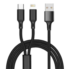 【在庫セール】ケーブル 2in11.8M デュアル充電ラインMFI認証多機能充電ライン66 USB W最大急速充電、多頭充電ラインはすべてのCクラスAndroidデバイスとすべてのiOSデバイスに対応