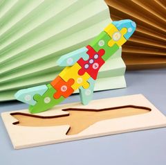 飛行機　木のパズル　木のおもちゃ　木製　モンテッソーリ 木製パズル