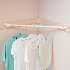 ★新品★即購入OK★ 伸縮ポール コーナーに設置できる 室内干しポール 【248617】