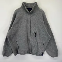 古着 90's/90年代 パタゴニア patagonia USA製 フリースジャケット フルジップ シンチラ 大きいサイズ 無地 アウトドア  グレー メンズ