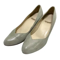 【美品】卑弥呼 (23) パンプス アーモンドトゥ ローヒール 本革 レザー