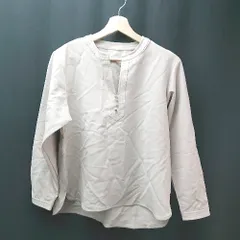 ◇ ViS ヴィス 綺麗め 大人 カジュアル Vネック 長袖 カットソー サイズF ベージュ レディース E  【1309040077683】