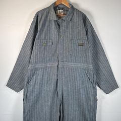 古着 80's/80年代 ヴィンテージ オシュコシュ OSHKOSH USA製 長袖つなぎ オールインワン ワーク 作業着 大きいサイズ TALONジップ ヘリンボーン　デッドストック 54  グレー系 メンズ