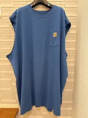 carhartt カーハート　LOOSE FIT 4XLサイズ　グアテマラ　タンクトップ　ブルー　古着　ヴィンテージのサムネイル
