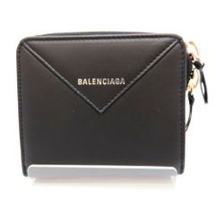 ≪値下げ≫【中古】BALENCIAGA バレンシアガ 371662 ビルフォード コンパクトウォレット 二つ折り財布 黒 ブラック 未使用品 A2302593【無料ギフトラッピング承ります】