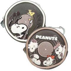 【1個】スヌーピー SNOOPY ロックンロールシリーズ ポーチ ES547A ES547B クツワ 2025年6月 女の子 かわいい 小物入れ カラビナ付 レコード型