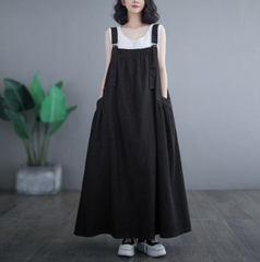 ワンピース ジャンパースカート レディース デニム 春夏 サロペットスカート キャミワンピース 重ね着 ゆったり ワンピ ロングワンピース オールインワン スカート 無地 マキシ丈 オーバーサイズ 20代 30代 40代