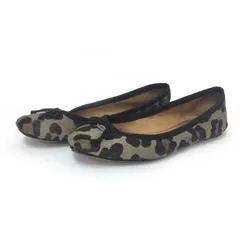 コーチ COACH  ハラコ フラットシューズ 24cm  ブラウン ヒョウ柄【中古】