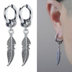 フェザー 羽 シルバー ピアス ユニセックス