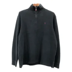 Polo by Ralph Lauren ポロ ラルフローレン ハーフジップ コットン ニット セーター ブラック (メンズ XL) 中古 古着 S7073