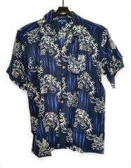 新品　CRAZY BOY アロハシャツ　虎　青　M～4Lサイズ　レーヨン100%　半袖 和柄 タグ付き