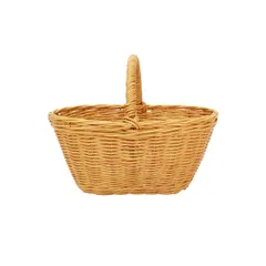 ラタン製かごバッグ オーバル 一本手 S 籐かご かわいい