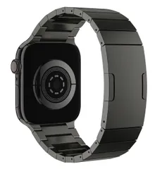 【迅速発送】MaKTech チタンバンド、埋め込みバックル付き軽量メタルブレスレットストラップ、Apple Watch 11/10/9/8/7Ultra 3/2/1SE 3/2/1 2025用 (46mm/45mm/44mm/49mmブラック)