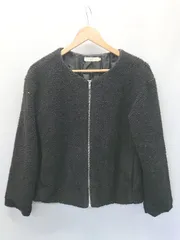 ◇ ⊇ SM2 サマンサ モスモス ノーカラー 長袖 ボア ジャケット サイズＭ ブラック レディース E  【1506110000231】