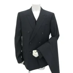 超美品 ドルチェ＆ガッバーナ DOLCE&GABBANA MARTINI シルク混 ダブルスーツ スリーピース 6つボタン 52 ダークネイビー系 【中古】
