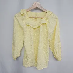 ◇ ⊂ URBAN RESEARCH DOORS コットンレース フリル装飾 七分袖 チュニック サイズF イエロー レディース E  【1409240067184】