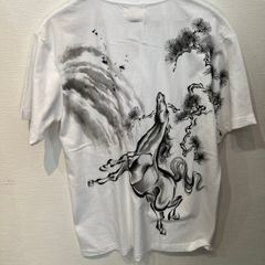 【新品】30  L 半袖　禅　京でん　和柄　Tシャツ　手描き　馬 半袖