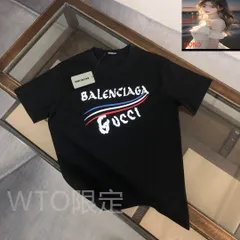 【本日限定特価】GUCCI 夏季新款 カップル用 綿100% クルーネックTシャツ ブラック/ホワイト [本日特価|新品未使用品]-WT0輸入