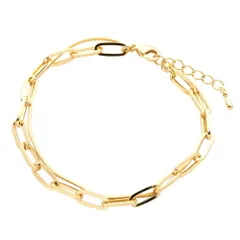 【A：ゴールド × ワンサイズ】[Cream dot. クリームドット公式] ブレスレット レディース チェーン スネークチェーン 2連 2重 ブランド 大人 上品 エレガントカジュアル きれいめ シンプルのサムネイル