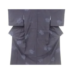 【Sランク未使用品】重要無形文化財　本場結城紬　80亀甲　花模様　広衿仕立て　仕付け付き