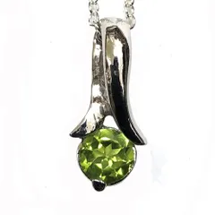 ☆天然石 ペリドット ネックレス (02) シルバー925チエーン付き