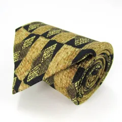 クリッツア ブランド ネクタイ 格子柄 ダイヤ柄 シルク PO  メンズ ベージュ KRIZIA 【中古】