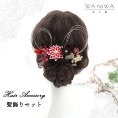 髪飾り 髪飾りセット 剣つまみ つまみ細工 ドライフラワー ボルドー ブラウン シルバー 成人式 振袖 卒業式 袴 七五三 WA-K-50
