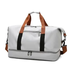 新品 シューズイン収納付き軽量2WAYゴルフボストンバッグ/グレー(CG-AB2377)ゴルフバッグ ショルダー キャリーオン ボストンバッグ メンズ レディース ユニセックス シューズ収納 ダブルファスナー 外ポケット付 春夏秋冬 旅行 スポーツ 大容量