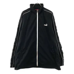 プーマ ロゴ刺繍 ライン スポーツジャケット O ブラック系 PUMA 裏メッシュ メンズ