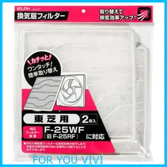 【在庫処分】エルパ (ELPA) 換気扇フィルター 東芝用 (2枚入 / 純正 (F-25WF) EKF-25T 対応) 簡単取り替え