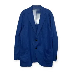 極美品 トゥモローランドピルグリム ロロピアーナ シルクエアー ジャケット48紺 ロロピアーナ トゥモローランド ピルグリム テーラードジャケット